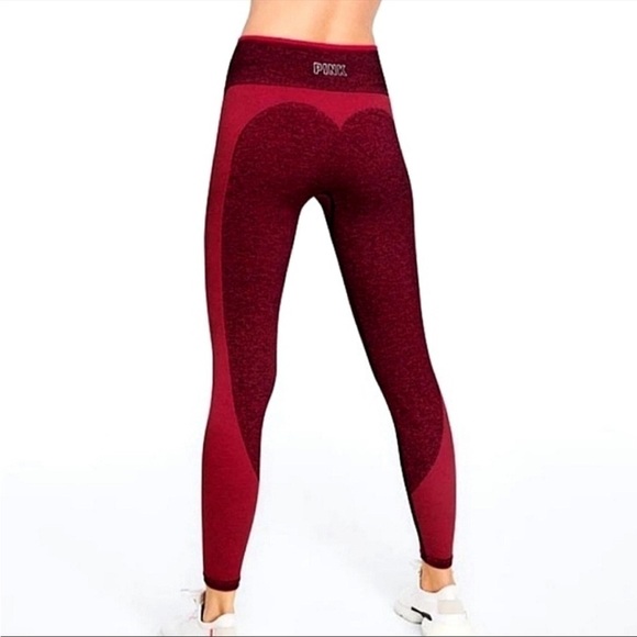 Victoria's Secret PINK seamless red heart leggings Medium - Picture 1 of 6